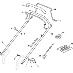 QUATTRO 21SAH - 2015 - 292144037/AT5 - Atco Rotary Mower Upper Handle Diagram