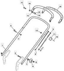 QUIET 514 PD - 2008 - 291572043/UM8 - Mountfield Rotary Mower Handle Diagram