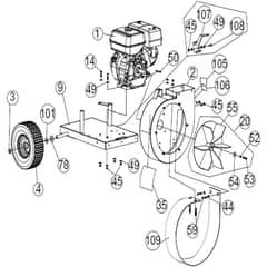 Billy Goat QV550HEU - QVEU Push Vacuum Main Diagram