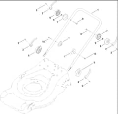 Hayter R48 - 446F (446F310000001 - 446F310999999) - Lower Handle Assy