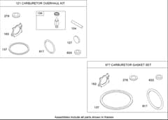 Hayter R48 - 447E (280000001 - 280999999) - Carb Overhaul Kit B&S 126T05-1840-B1
