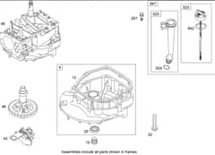 Hayter R48 - 447E (280000001 - 280999999) - Crankcase Assy B&S 126T05-1840-B1