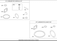 Hayter R48 - 447T (447T280T00001 - 447T280T99999) - Carb Overhaul Kit B&S 126T05-1840-B1