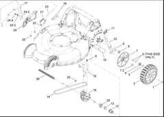 Hayter R53A - 449E (449E290001000 - 449E290999999) - Rear Wheel - Transmission Assy