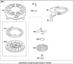 Hayter R53A - 449E (449E290001000 - 449E290999999) - Rewind Starter B&S 126T05-0239-B1