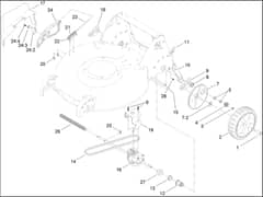 Hayter R53A - 449F (449F314000001 - 449F314999999) - Rear Wheel - Transmission Assy