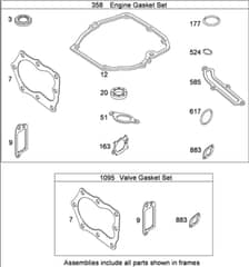Hayter R53S - 448E (448E290001000 - 448E290999999) - Engine - Gaskets B&S 126T05-0239-B1