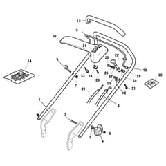 RA 504-B - 2012 - 295506023/ALP - Castel Garden Rotary Mower Handle Upper Part Diagram