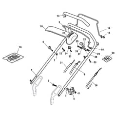 RA 504 TRBM - 2012-2013 - 295506021/SU - Castel Garden Rotary Mower Handle Upper Part Diagram