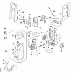 Stihl RE100.0 PLUS CONTROL - Chassis, Air Baffle, Shroud, Switch Housing - Parts Diagram