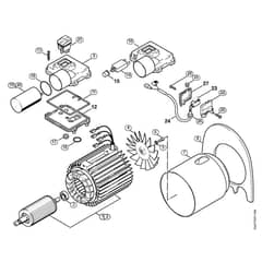Genuine Stihl RE115 K / A - Electric motor, Switch housing