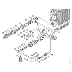 Genuine Stihl RE360 K PLUS / E - Regulation valve block