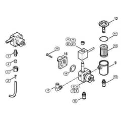 Genuine Stihl RE560 W / K - Fuel tank, Fuel pump  X 35 751 076,  X 35 799 999