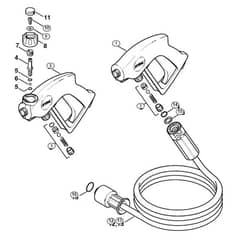 Genuine Stihl RE581 / X - Spray gun, High-pressure hose