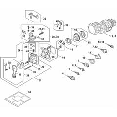 Stihl RE90.0 - Electric Motor, Connecting Cable, Valve Block, Pump - Parts Diagram