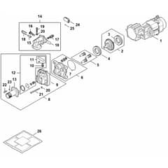 Stihl REA 60.0 PLUS - Electric Motor, Valve Block, Pump - Parts Diagram