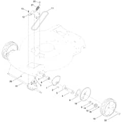 Toro Recycler S55AWST 55cm - 21774 (411000000 - 412899999) Front Wheel and Height-of-Cut