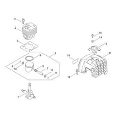 Cylinder, Piston, Crankshaft