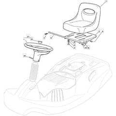 RM25 - 2009 - 2T0112433/BM9 - Mountfield Ride On Mower Seat Diagram