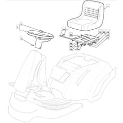 RM28 - 2009 - 2T1134433/09G - Mountfield Ride On Mower Seat Diagram