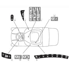 RM28 H - 2009 - 2T1532433/BM9 - Mountfield Ride On Mower Labels Diagram