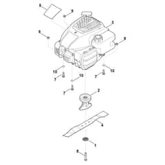 Stihl RM2.1 R - Engine, Blade - Parts Diagram