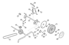 Genuine Stihl RM443.0 T / C - Rear axle, height adjustment