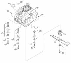 Genuine Stihl RM448.1 TX / D - Engine, blade