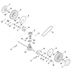 Stihl RM4.0 RV - Front Axle, Gear Box - Parts Diagram