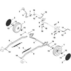 Stihl RM4.1 RT - Rear Axle, Height Adjustment - Parts Diagram