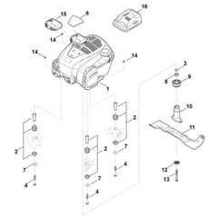 Stihl RM545.0 VE - Engine, Blade - Parts Diagram