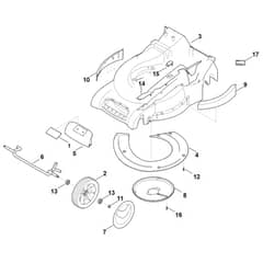 Stihl RM545.0 VE - Housing, Front Axle - Parts Diagram