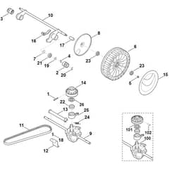 Stihl RM545.0 VE - Shaft, Gear Box - Parts Diagram