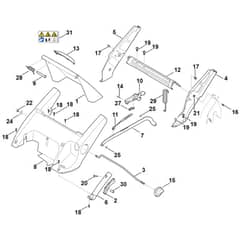 Stihl RM545.1 T - Frame, Height Adjustment - Parts Diagram