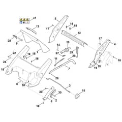 Stihl RM545.1 VE - Frame, Height Adjustment - Parts Diagram