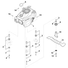 Stihl RM545.1 VM - Engine, Blade - Parts Diagram