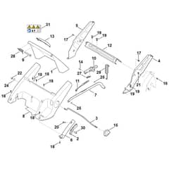 Stihl RM545.1 VM - Rear Axle, Height Adjustment - Parts Diagram