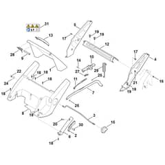 Stihl RM545.1 VR - Frame, Height Adjustment - Parts Diagram