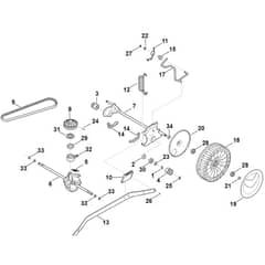 Stihl RM650.0 VE - Shaft, Gear Box - Parts Diagram