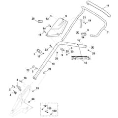 Stihl RM655.1 RS - Handle Lower Part - Parts Diagram