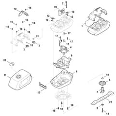 Stihl RMA443.3 - Engine, Blade - Parts Diagram