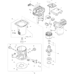 Makita RT001G - Cordless Trimmer - Power Tool Diagram