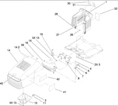 Hayter RT380H - 135E (135E280000001 - 135E280999999) - Hood - Tower Assy