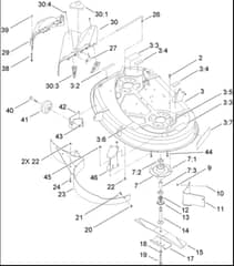 Hayter RT380H - 135E (135E290000001 - 135E290999999) - 38 Inch Deck Assy