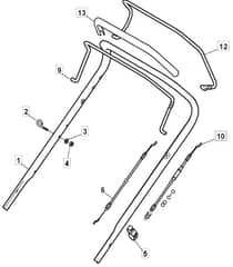 S420 PD - 2010-2011 - 294435023/M10 - Mountfield Rotary Mower Upper Handle Diagram