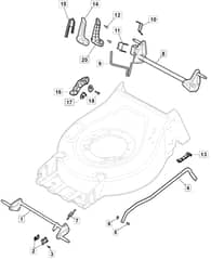 S421 HP - 2019-2020 - 2L0431843/M19 - Mountfield Rotary Mower Height Adjusting Diagram