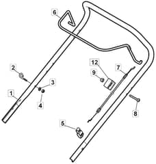 S421 HP - 2019-2020 - 2L0431843/M19 - Mountfield Rotary Mower Upper Handle Diagram