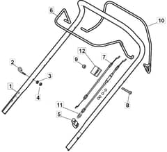 S421 PD - 2012-2018 - 295432043/M12 - Mountfield Rotary Mower Upper Handle Diagram