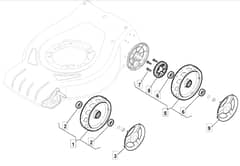 S421 PD - 2012-2018 - 295432043/M12 - Mountfield Rotary Mower Wheels Diagram