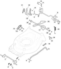 S421 PD - 2019-2020 - 2L0432843/M19 - Mountfield Rotary Mower Height Adjusting Diagram